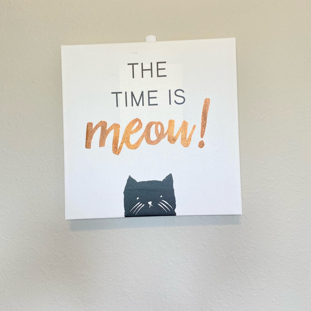 NWT Anthropology The Time is MEOW Wall Sign